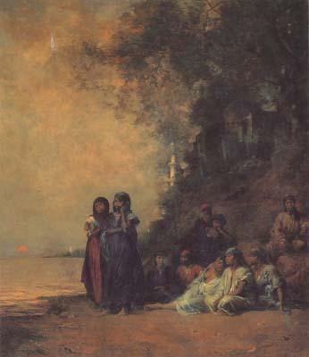Eugene Fromentin Eqyptian Women on the Edge of the Nile (san12) oil painting picture